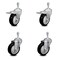 Service Caster 4 Inch Black Polyurethane Swivel 10mm Stem Caster Total Lock Brake SCC, 2PK SCC-TSTTL20S414-PPUB-BLK-M1015-2-S-2 - alternate 1
